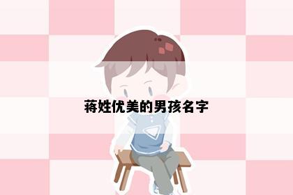 蒋姓优美的男孩名字