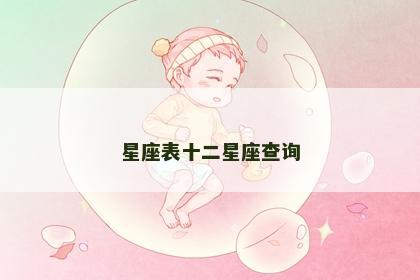 星座表十二星座查询