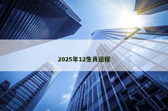 2025年12生肖运程