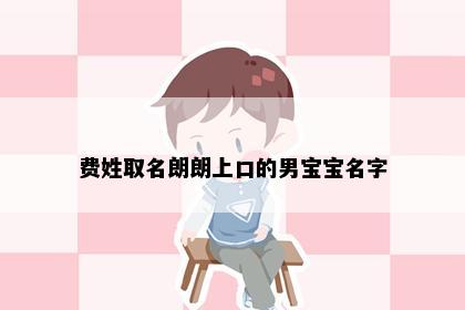 费姓取名朗朗上口的男宝宝名字