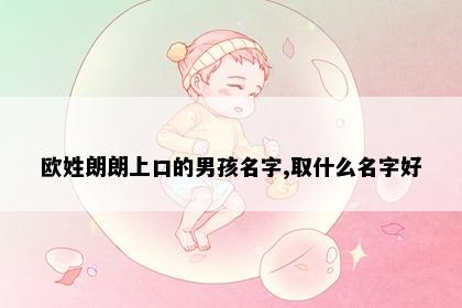 欧姓朗朗上口的男孩名字,取什么名字好