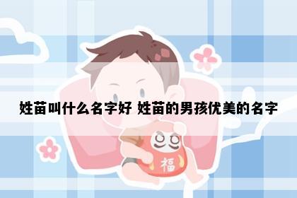 姓苗叫什么名字好 姓苗的男孩优美的名字
