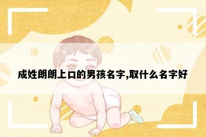 成姓朗朗上口的男孩名字,取什么名字好
