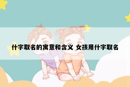 什字取名的寓意和含义 女孩用什字取名