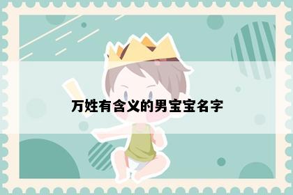 万姓有含义的男宝宝名字