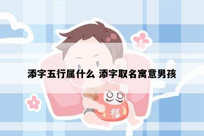 添字五行属什么 添字取名寓意男孩