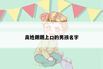高姓朗朗上口的男孩名字