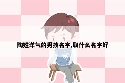陶姓洋气的男孩名字,取什么名字好