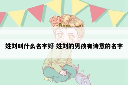 姓刘叫什么名字好 姓刘的男孩有诗意的名字