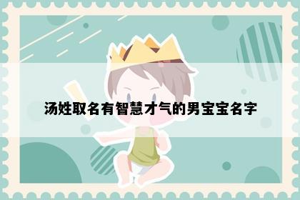 汤姓取名有智慧才气的男宝宝名字