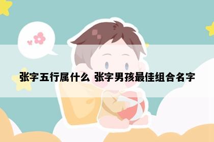 张字五行属什么 张字男孩最佳组合名字